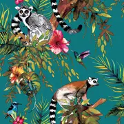 Holden Decor Lemur Wallpaper Holden Teal