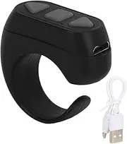Wireless Bluetooth Remote Control Page Turner, Scrolling Ring Clicker for Phone Camera Remote Shutter Selfie Button, Rechargeable Scrolling Control Page Turner for TIK TOK (Black)