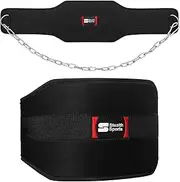 Stealth Sports Dip Belt 9mm Thick Neoprene Padded Pull-up Belt 36" Chain Weight Belt-Weight Lifting Powerlifting Bodybuilding 7.5” Wide Back Support Gym Training Pull Up Belt Workout Dipping Belt