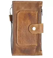 Genuine Leather case for Iphone 14 13 12 15 16 Pro Max Wallet Book Stone Wi