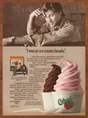 1985 Colombo Frozen Yogurt Vintage Print Ad/Poster Retro 80s Food Snack Pop Art