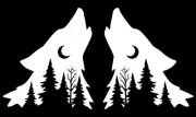 Howling Wolf Trees Forest 2 PK 5" White Vinyl Decals Car Truck Camper RV Windows