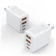 2Pack USB C Charger Block, 40W Fast USB C Wall Charger 4-Port PD Power Adapter