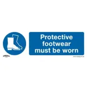 Sealey Mandatory Safety Sign - Protective Footwear Must Be Worn - Self-Adhesive