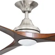 ThreeSixty 152cm Nickel / Koa 3 Blade AC Spitfire Ceiling Fan With Light - Koa