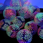 50 Pieces Neon Glow Balloons Blacklight Reactive Fluorescent Mini Polka Dots Balloons Blacklight Party Balloons Glow in the Dark Neon Latex Balloons for Birthday Wedding Arch Party (Transparent)