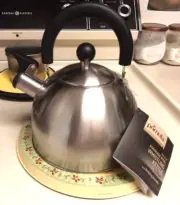 Primula Stainless Steel Folding Handle 1.5qt Whistling Spout Tea Kettle