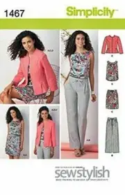 Simplicity Sewing Patterns 1467 Misses Top Jacket Pants Skirt Size 16-24 U5