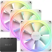 NZXT F120 RGB DUO White 120mm Dual Sided RGB Fan, 3 Pack With RGB Controller [RF-D12TF-W1]
