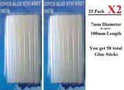 50 Hot Glue Gun Sticks Aprox: 7mm x 100mm New packed 25pcs x2