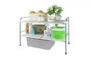 STORFEX 2-Tier Adjustable Under Sink Organizer - White