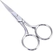 EXQUIMEUBLE Stainless Steel Eyebrow Scissors Facial Hair Trimmers Precision Grooming Scissors for Nose Beard Eyelash Comfortable Grip Curved Tips for Easy Trimming