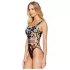 Kenneth Cole New York Tahiti Plunge Lattice Side Mio One Piece Black S Small NWT