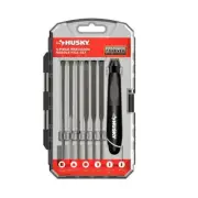 Husky 6-PIECE PRECISION NEEDLE FILE SET Square Round Equalling Mill Warding Half