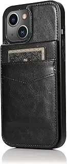 Back Case Cover Compatible with iPhone 13 Mini phone case PU leather retro Shockproof phone case phone case holder flip cover phone case soft TPU hard PC mixed protective case Protective Case(Color:Bl