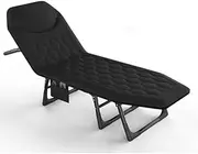 JSEIAJB Folding Camping Cot 6 Positions Adjustable Sleeping Cots with Mattress Lightweight Camp Cot Chaise Lounge Cot