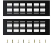2pcs-Ventilation mesh-80mmwidth-black-250mmlength Outdoor Ventilation Grille,Aluminum Ventilation Grille Outdoor Black
