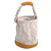 Round Leather Canvas Tool Tote Bucket Bag With Rope Portable Welders Tool Bag