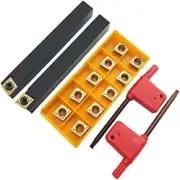 1/2" Shanks Carbide Indexable Turning Tool Lathe Tool Insert Holder Bit Set 2Pcs