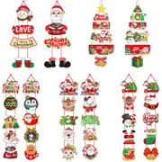1/5Pcs Christmas Door Hanging Holiday Decorations Banner Santa Claus Hanging