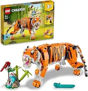 LEGO® Creator 3in1 Majestic Tiger 31129 Building Kit; Animal Toys for Kids, Featuring a Tiger, Panda and Koi Fish; Creative Toys for Kids Aged 9+ Who Love Imaginative Play