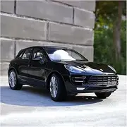 Scale Finished Model Car 1:24 Diecast Vehicle for Porsche Macan Turbo SUV Simulation Alloy Car Model Collectible Metal Ornaments Miniature Replica Car(Black)