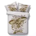 Skull Flower hat 3D Printing Duvet Quilt Doona Covers Pillow Case Bedding Sets