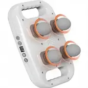 4-Head Massage Gun Deep Tissue Pro - Percussion Massager Gun 6 Massage Modes, Timing Full Body Massager for Back, Legs, Neck (White)