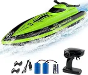 TALGIC RC Boat for Adults & Kids, Remote Control Boat for Pools & Lakes & River, Speed up to 10+ MPH, Self-Righting Design, 2 Batteries Speed Racing Boat