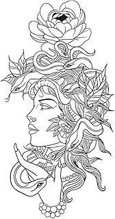 Cool Tattoos,Medusa HC-BB-831,Medusa Tattoos,Resilience,Real Tattoo Look,Lasts 1-2 Weeks,Water-Resistant,18 x 11 cm