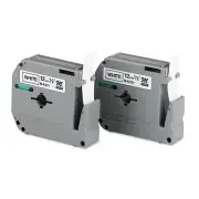 Brother M Series Tape Cartridges for P-Touch Labelers 1/2w Black on White 2/Pack