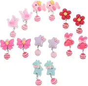[Healeved] Cartoon Ear Clip Assorted Color Non Pierced Fake Ear Studs for Cute Acrylic Ear Accessories for Parties and