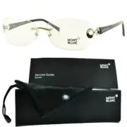 NEW!! MONTBLANC MB 436 016 Silver Rectangle Rimless Womens Optical Frame
