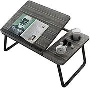 Laptop Bed Table Foldable Lap Desk Stand Adjustable Laptop Table for Bed Notebook Desk Portable Notebook Bed Tray with Cup Holder