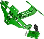 Adjustable Rear Tail Tidy License Plate Holder Bracket LED Light for Suzuki SV 650/650X Gladius SFV 650(Green)