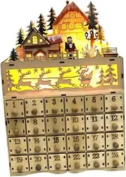 BEBEMOKO Advent Calendar Christmas Countdown Led Decorative Wall Calendar with Creative Design