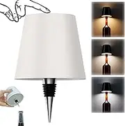 AIMARS Wireless Bottle Lamp, 3 Color Stepless Dimming Wine Bottle Lamp, LED Rechargeable Touch Control Wireless Bottle Lampshade for Bedroom, Restaurant, Bar (White, 1-Pack)