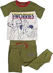 [Disney] The Lion King No Worries Short Sleeve Shirt and Pants for Toddler Boys