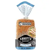 Abbott's Bakery Gluten Free Soy & Linseed Sandwich Slice Bread Loaf 500g