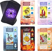 XSYLOHXL Tarot Cards with Guide Book for Beginners, 78 PCS Tarot Cards with Meanings on Them, Keywords, Astrology, yes or no, Chakra, Elements, Affirmations and Timing
