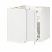 METOD corner base cabinet with carousel, white/Stensund white, 88x88x80 cm