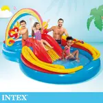 【INTEX】彩虹橋噴水戲水游泳池/泳池/滑水道 297X193X25CM(175L)適用2歲+ (57453)