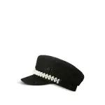 [Maison Michel] Maison Michel Pearl-embellished Cap S BLACK