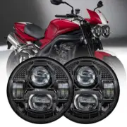 2X 5.75" Black LED Headlight For Triumph Speed/Street Triple Thunderbird Rocket3