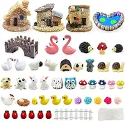 Dracarys Fairy Garden Accessories 50 Pieces, Miniatures for Fairy Garden Fairy Garden Kit, Fairy Garden Animals, Miniature Figurines, Micro Landscape Ornaments Kit, Garden DIY Kit, Environmental Resin