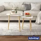 Coffee Table Set 2 Nest Sofa Bed Side Dining Nightstand Cocktail Tea Cafe Wood