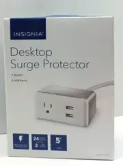 Insignia 1-Outlet/2-USB Surge Protector White