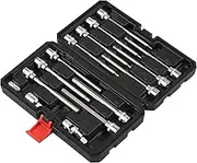 13PCS 3/8” Drive Metric Extra Long Allen Hex Bit Socket Set | 10 Pieces | Sizes 3mm – 10mm | Shaft Length 6” | Premium S2 Steel Bits | Heavy Duty Cr-V Sockets | Exceeds ANSI Standards Universal Joint