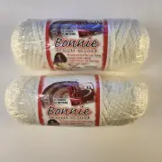 2 50 Yd Rolls Bonnie Macrame Craft Cord 4mm Metallic White Iris