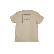 Brixton "Alpha Square" Short Sleeve Tee (Cream/Lint Blue/Scarlet Red) T-Shirt